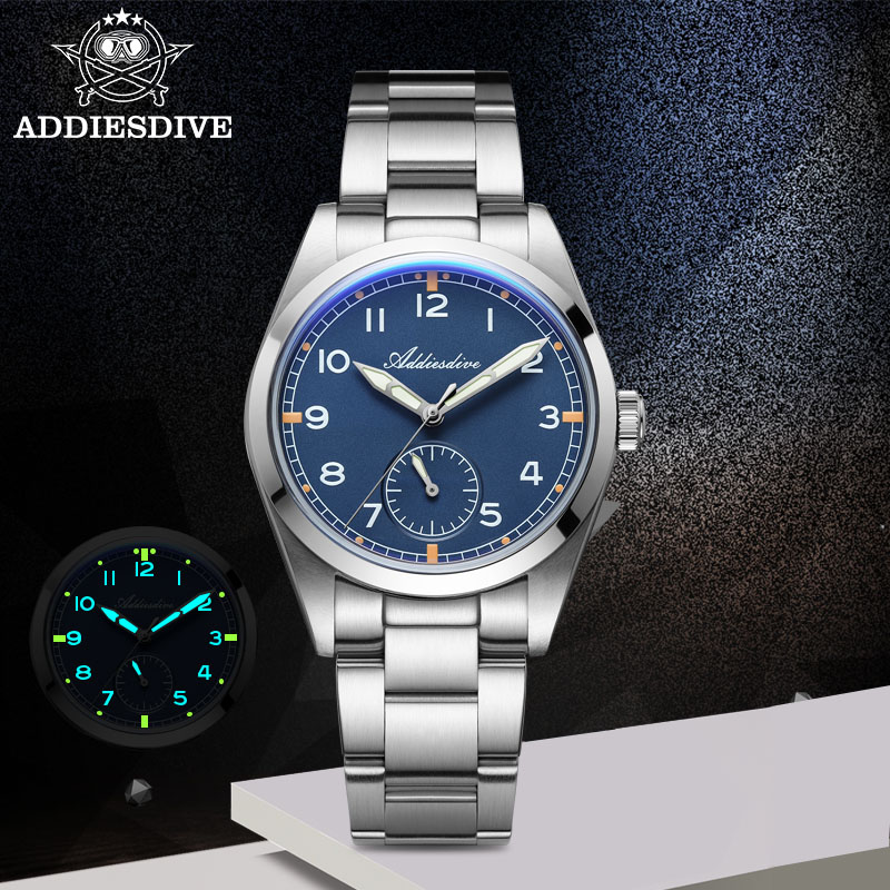Luxury Watch Case - ADDIESDIVE 36 ミリメートルメンズクォーツ時計 100 メートル防水バブルガラス超発光ステンレス鋼カジュアル腕時計ギフト男性のための