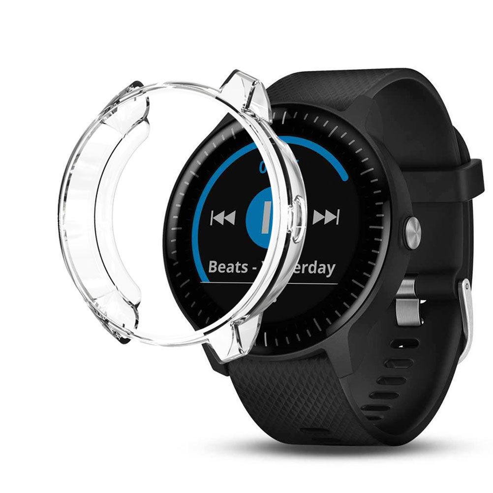 Luxury Watch Case - スリムフィット透明TPU製ウォッチケースカバー、Garmin 3対応、フルサイドコーナー保護、エレガントでラグジュアリーなデザイン