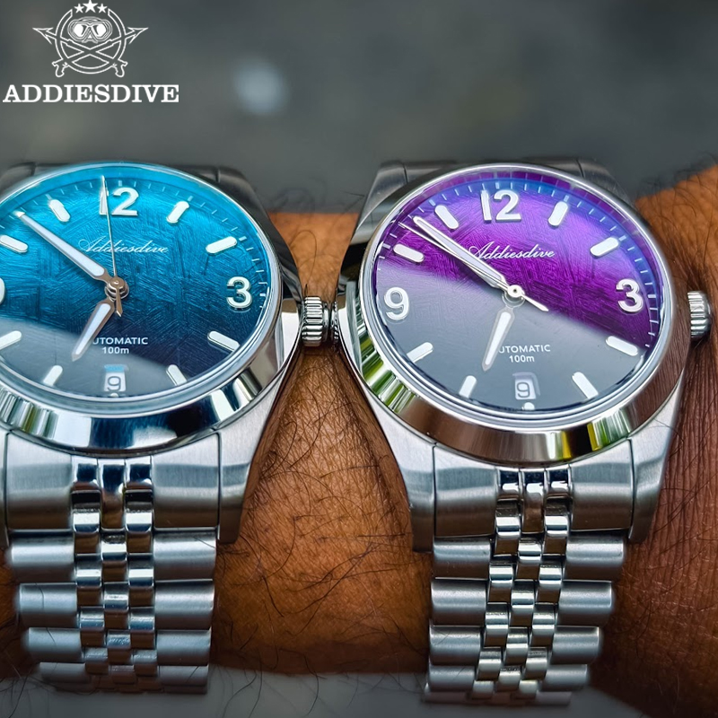 Luxury Watch Protection Film - ADDIESDIVE 新しい自動機械式時計 AD2547 トップブランドのサファイアガラス男性腕時計発光 100 メートル防水スポーツ時計