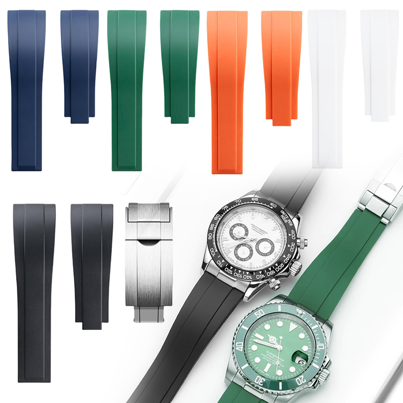 Luxury Watch Omega - 20mm 21mm 22mm シリコンラバー製腕時計バンド ロレックス、チューダー、オメガ用 フラットエンド