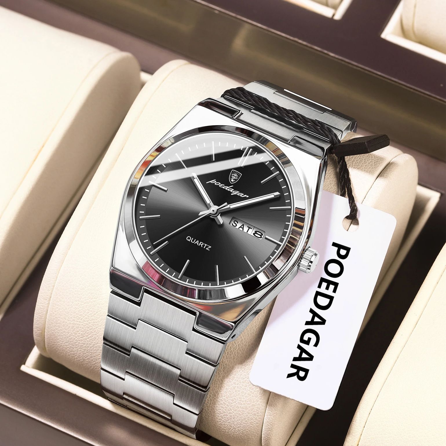 Luxury Watch Omega - POEDAGAR 高級メンズクォーツ腕時計 防水 夜光 日付 曜日表示