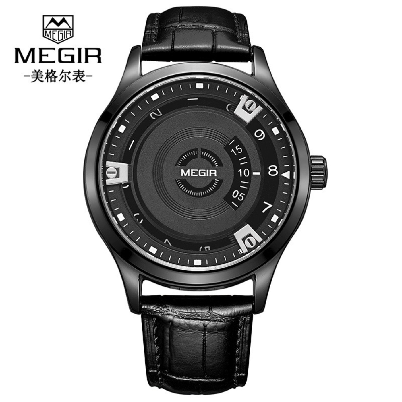 Luxury Watch Leather - MEGIR 男性腕時計高級レザーストラップスポーツミリタリーウォッチ男性時計防水カジュアルクォーツ腕時計リロイ Hombre 1067