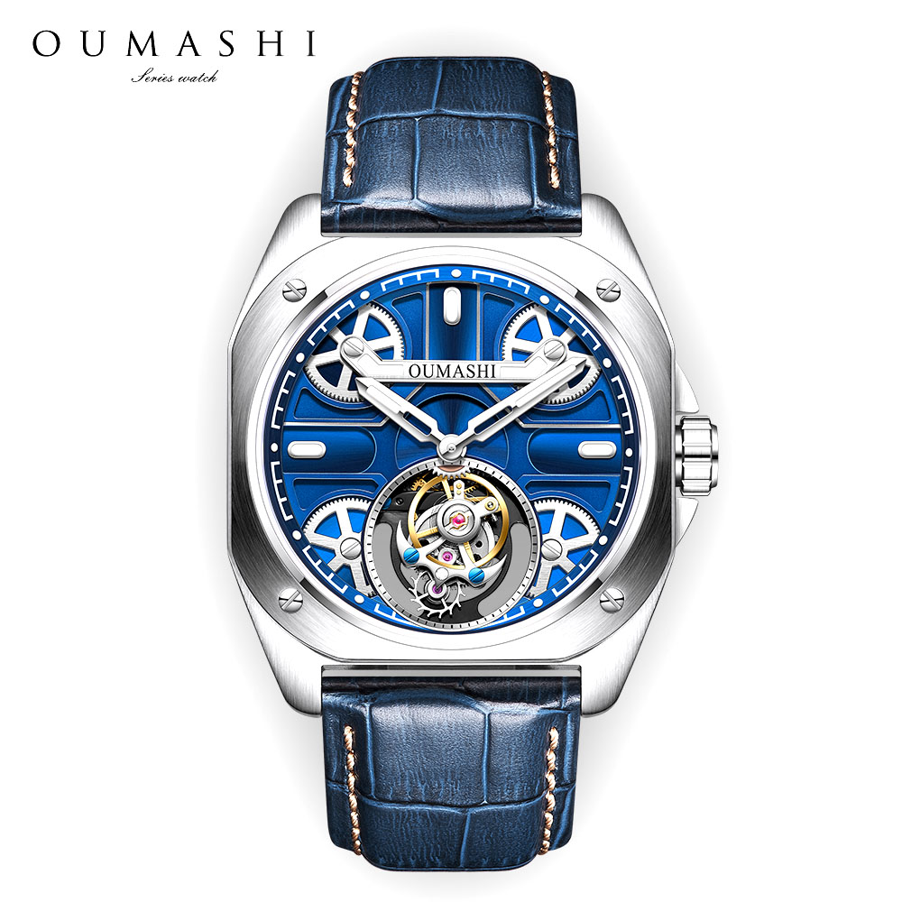 Luxury Watch Leather - 41mm 高級メンズ腕時計 トゥールビヨン ステンレススチール 防水時計 自社開発ムーブメント