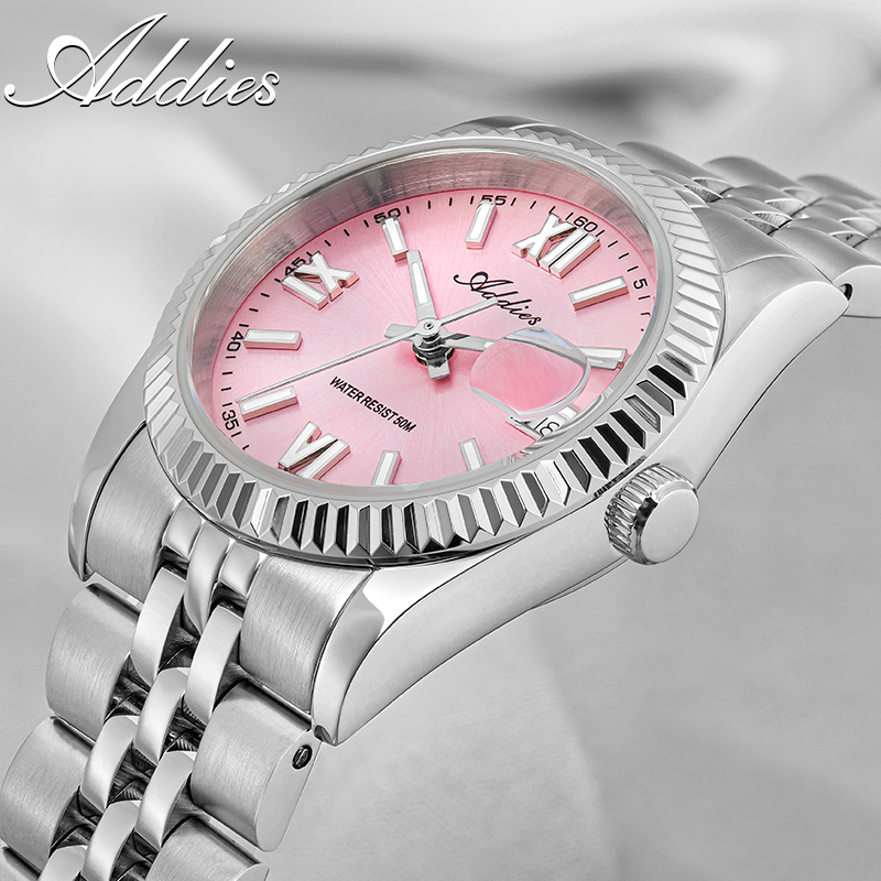 Luxury Watch Holder - Addies 高級女性腕時計サファイアクリスタルステンレス鋼女性腕時計ビジネス超発光 50 メートル防水スポーツ腕時計