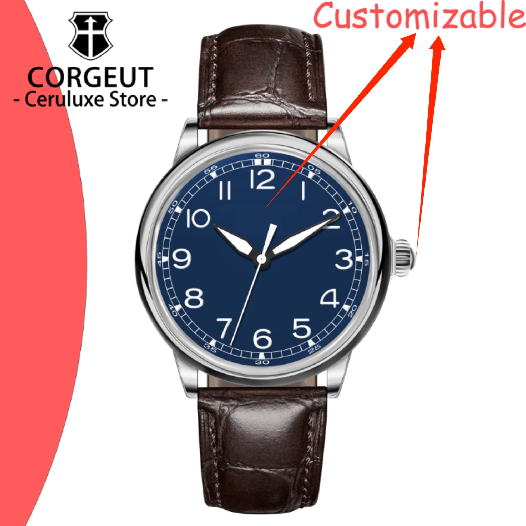 Luxury Watch Leather - カスタムロゴ 41mm MIYOTA8215 自動巻き高級腕時計 メンズ ビジネス