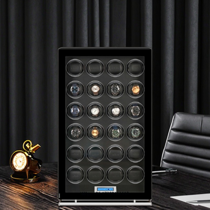 Luxury Watch Case - 静音で耐久性があり、高級感のある高品質自動巻き時計ワインダーボックス、24スロット、安全なモーター、時計ケース、長方形のキャビネット