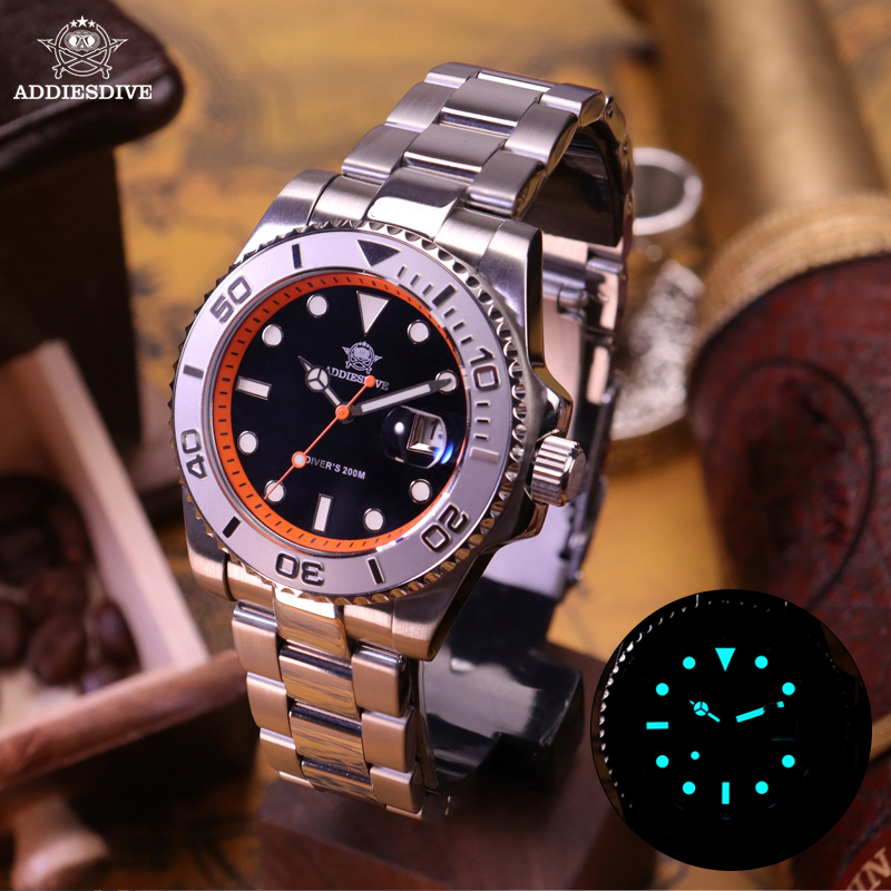 Luxury Watch Omega - ADDIESDIVE メンズダイバーズウォッチ 200m防水 BGW9スーパールミナスセラミックベゼル スタイリッシュなメンズステンレススチールクォーツウォッチ