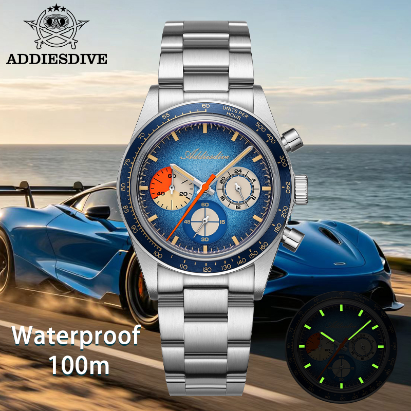 Luxury Watch Omega - ADDIESDIVE トップブランド AD2551 クロノグラフ腕時計 C3 超発光