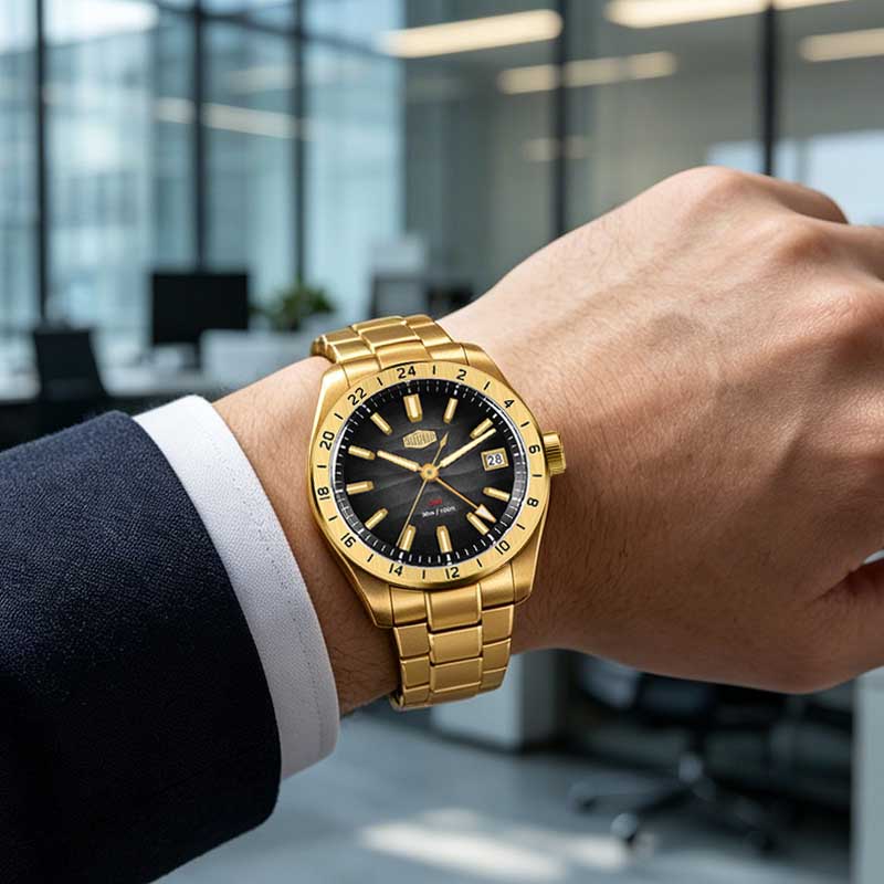 HEROFORCE ビジネスクォーツ時計メンズ時計 GMT  - Luxury Watch La のレビューと価格