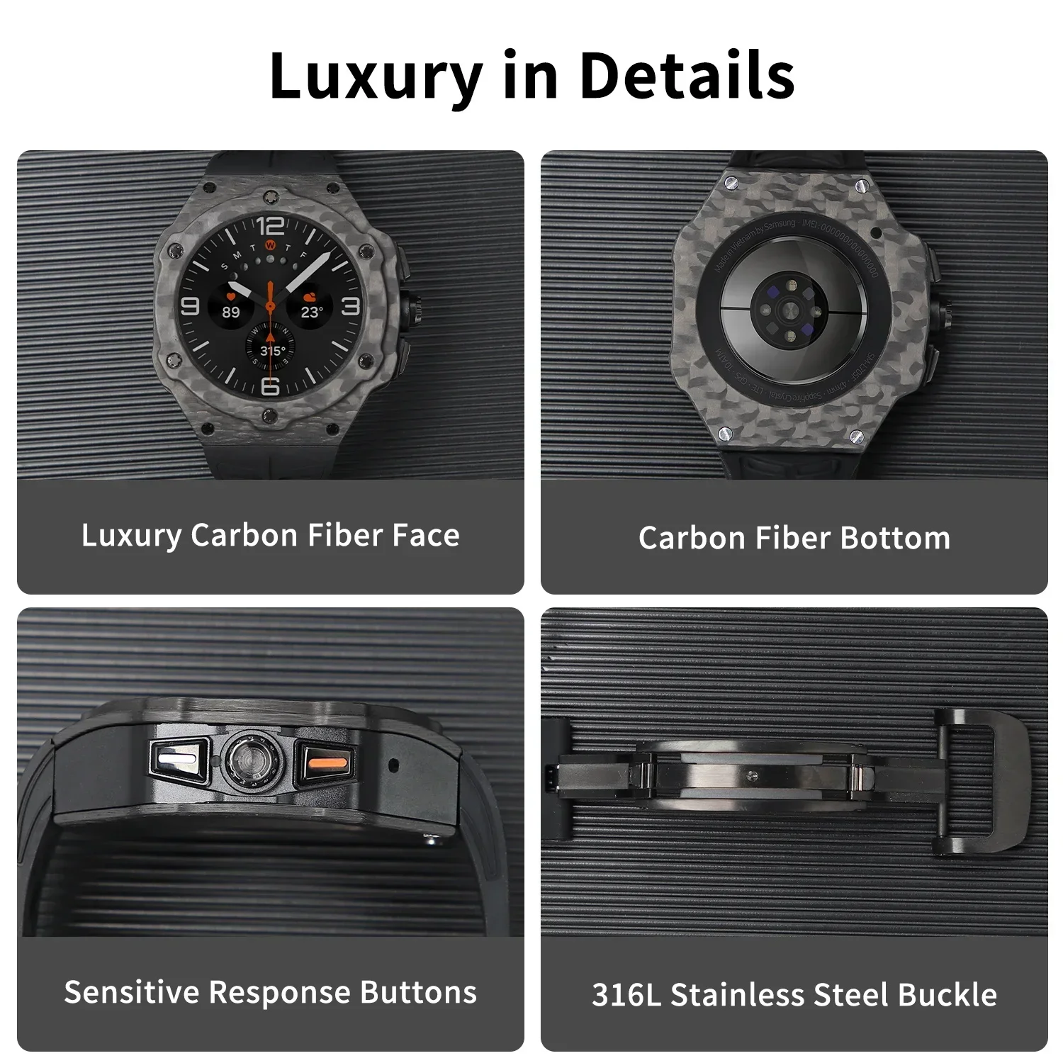 サムスンギャラクシーウォッチ用の改良キット,ウルトラカーボン - Luxury Watch Protection Film のレビューと価格