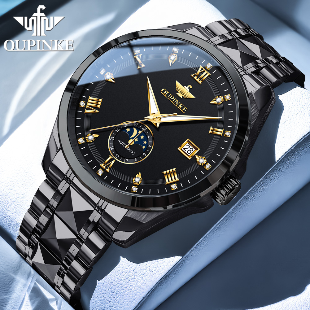 OUPINKE 3265 メンズ腕時計 ムーンフェイズ 防水 - Luxury Watch Leather のレビューと価格