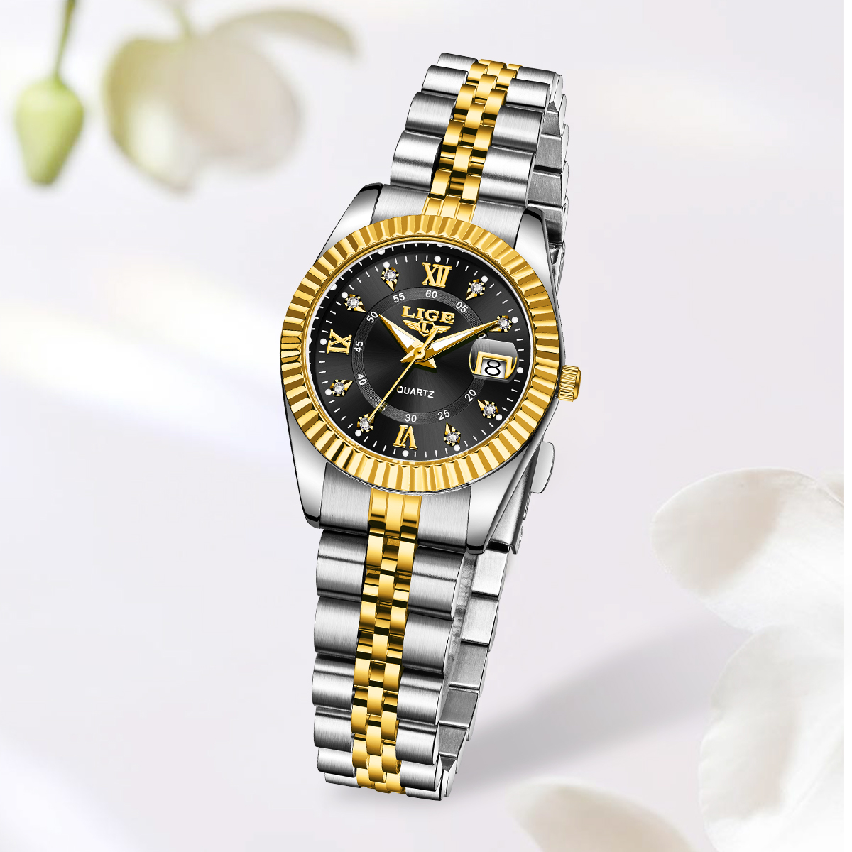 LIGE ファッションエレガントな女性のクォーツ腕時計クリエ - Luxury Watch Holder のレビューと価格