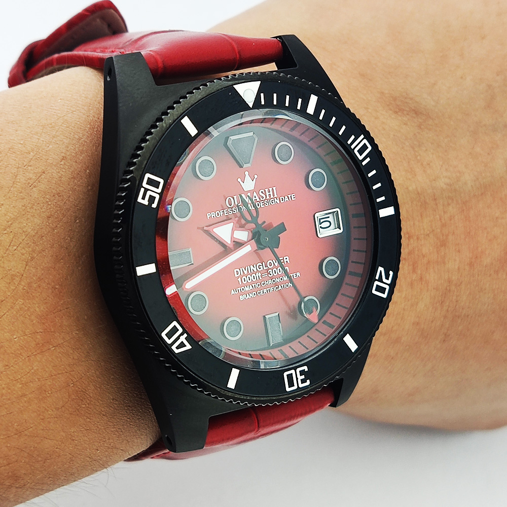 40.5mmカスタムウォッチ NH35ムーブメント 自動巻き - Luxury Watch Leather のレビューと価格