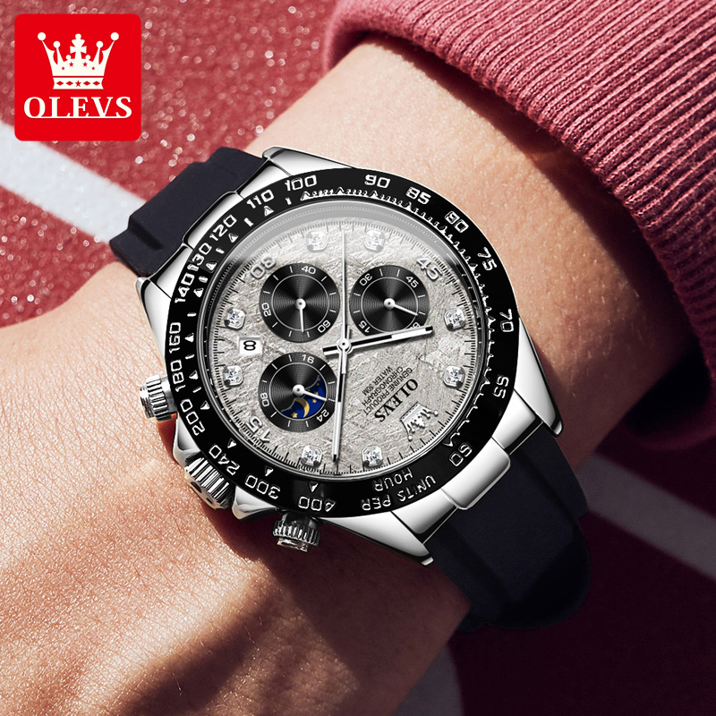 OLEVS 2875 高級メンズクォーツ時計多機能クロノグラ - Luxury Watch Omega のレビューと価格