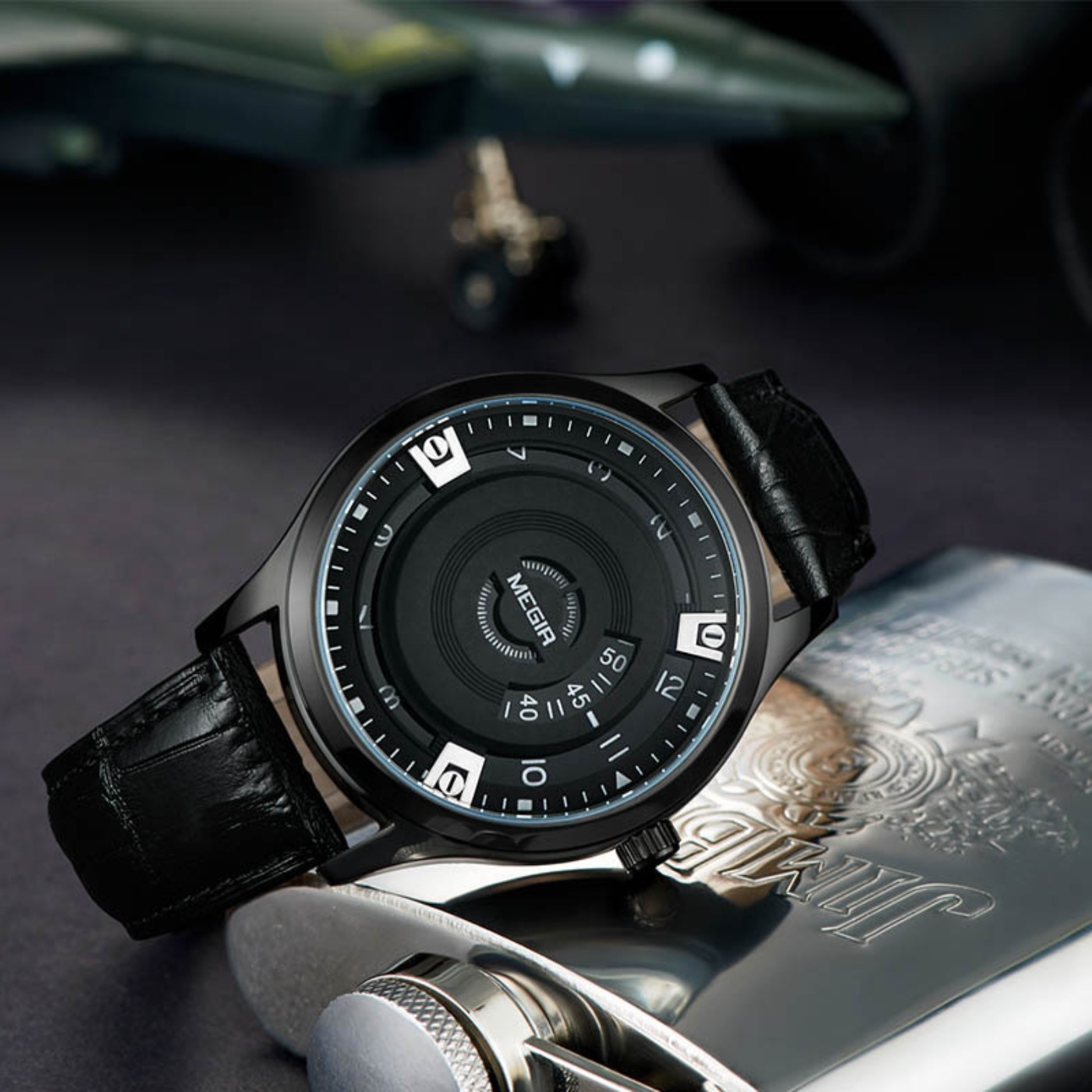 MEGIR 男性腕時計高級レザーストラップスポーツミリタリー - Luxury Watch Leather のレビューと価格
