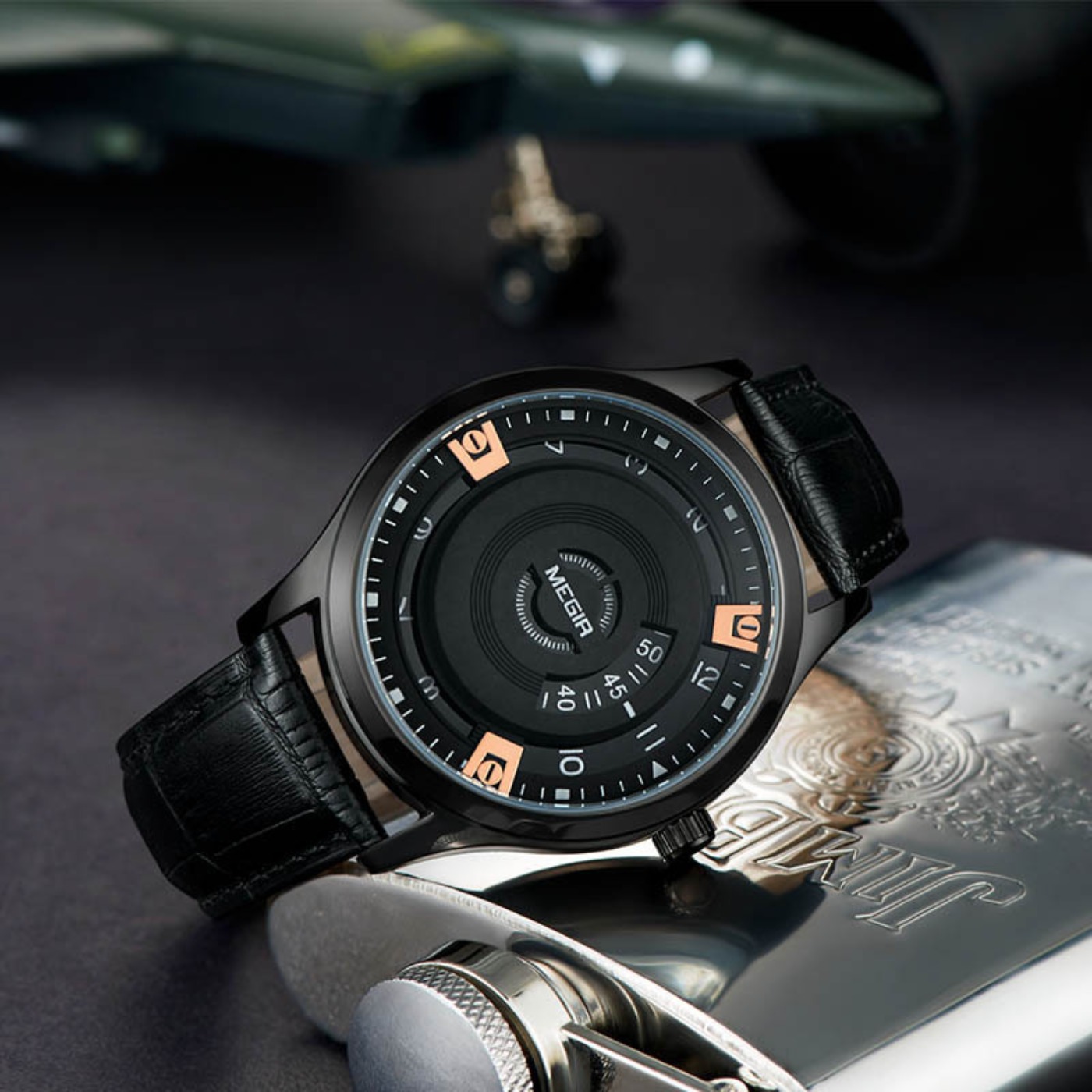 MEGIR 男性腕時計高級レザーストラップスポーツミリタリー - Luxury Watch Leather のレビューと価格