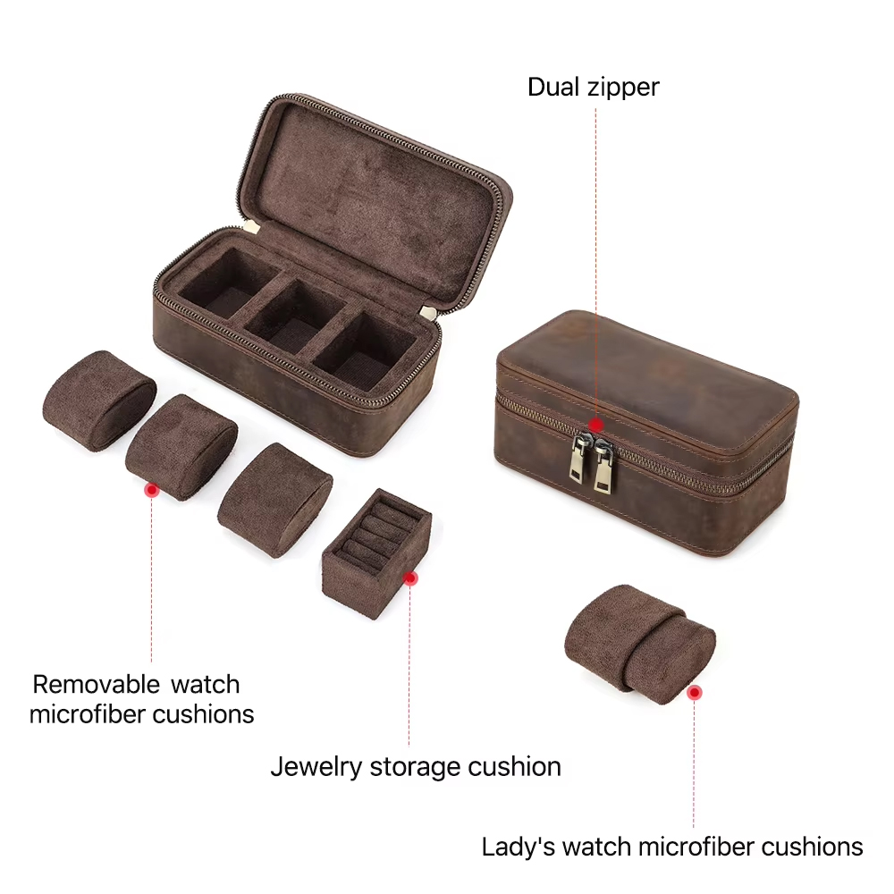 10/8/3/2 グリッド高級本革時計ケースジュエリーオーガ - Luxury Watch Case のレビューと価格