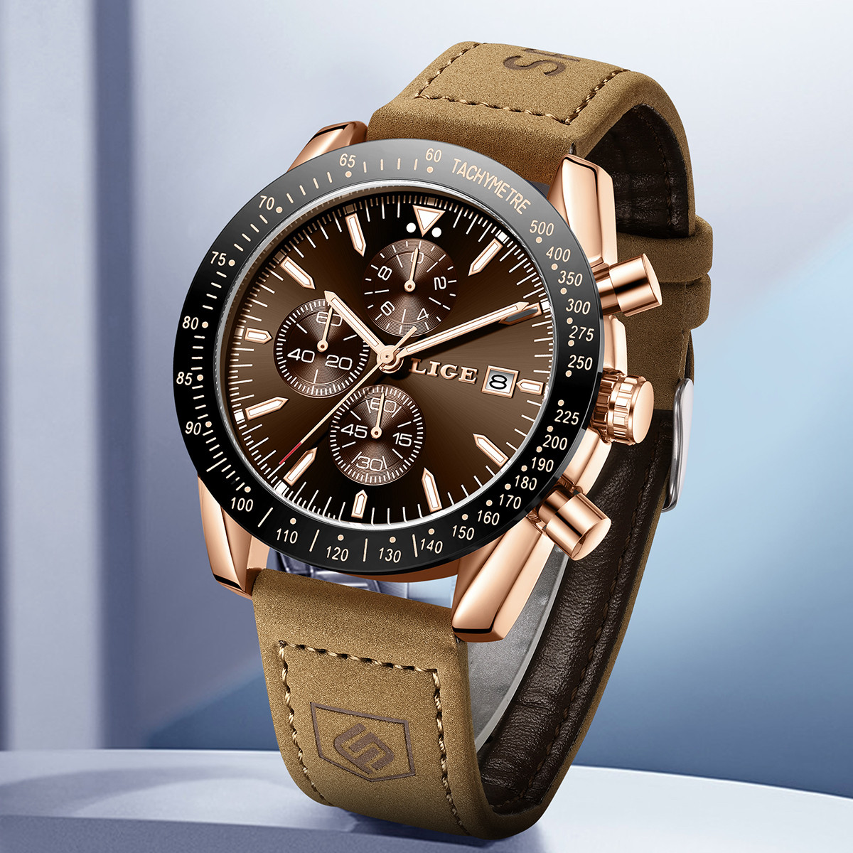 LIGE レザー腕時計メンズファッションビジネス 30 メー - Luxury Watch Leather のレビューと価格