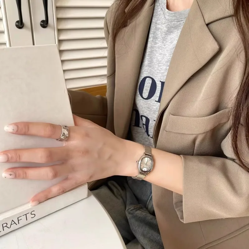 小さなオーバルダイヤルグリーン腕時計シンプルなステンレス鋼レ - Luxury Watch For Women のレビューと価格